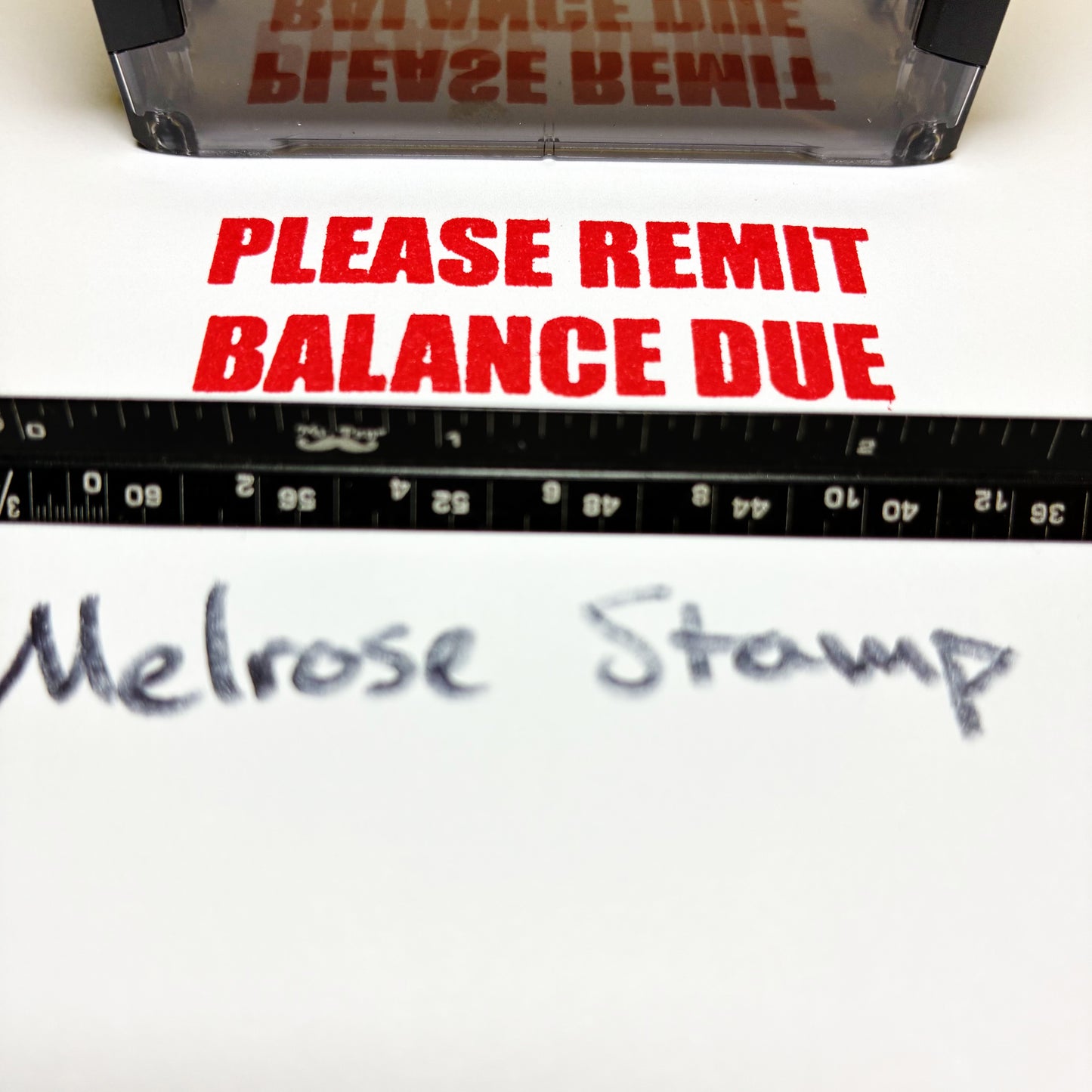 Please Remit Balance Due Rubber Stamp Red Ink Self Inking Ideal 4913