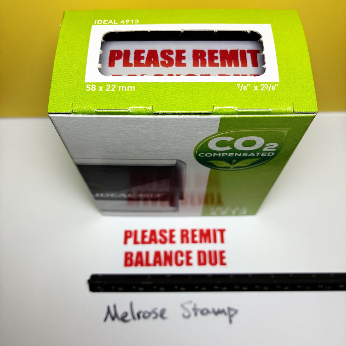 Please Remit Balance Due Rubber Stamp Red Ink Self Inking Ideal 4913