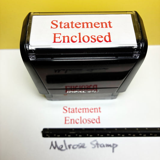 Statement Enclosed Rubber Stamp Red Ink Self Inking Ideal 4913
