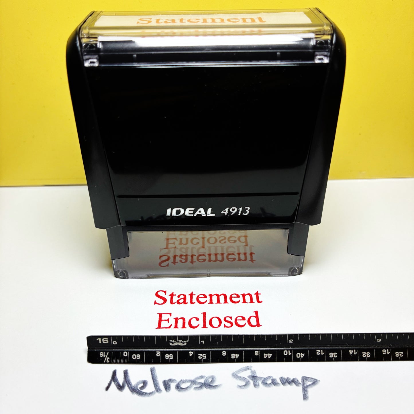 Statement Enclosed Rubber Stamp Red Ink Self Inking Ideal 4913