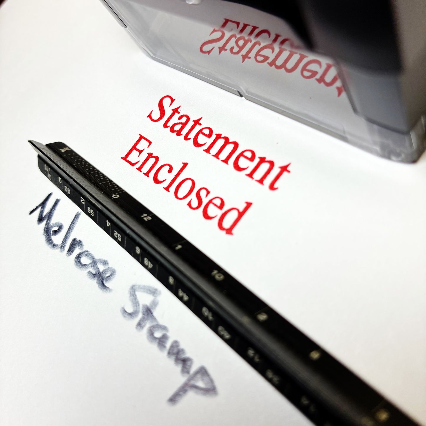 Statement Enclosed Rubber Stamp Red Ink Self Inking Ideal 4913