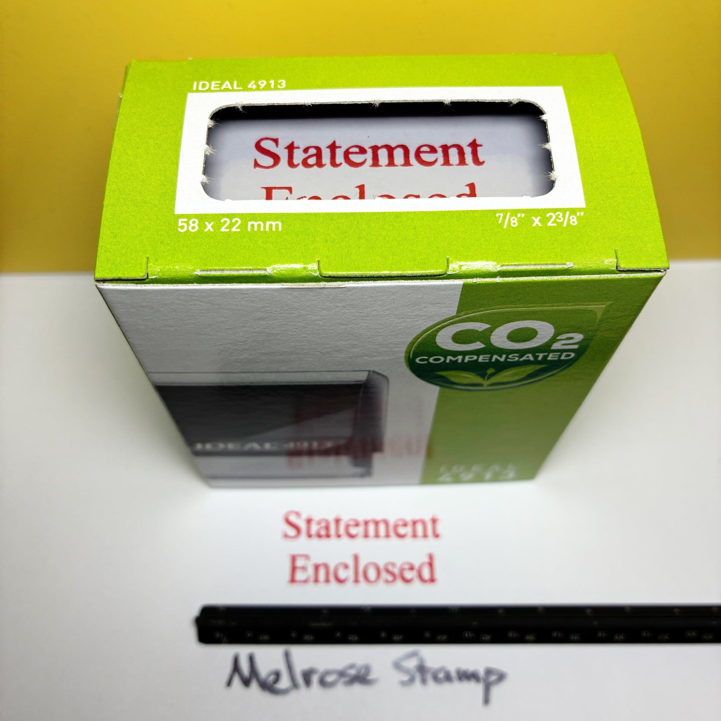 Statement Enclosed Rubber Stamp Red Ink Self Inking Ideal 4913