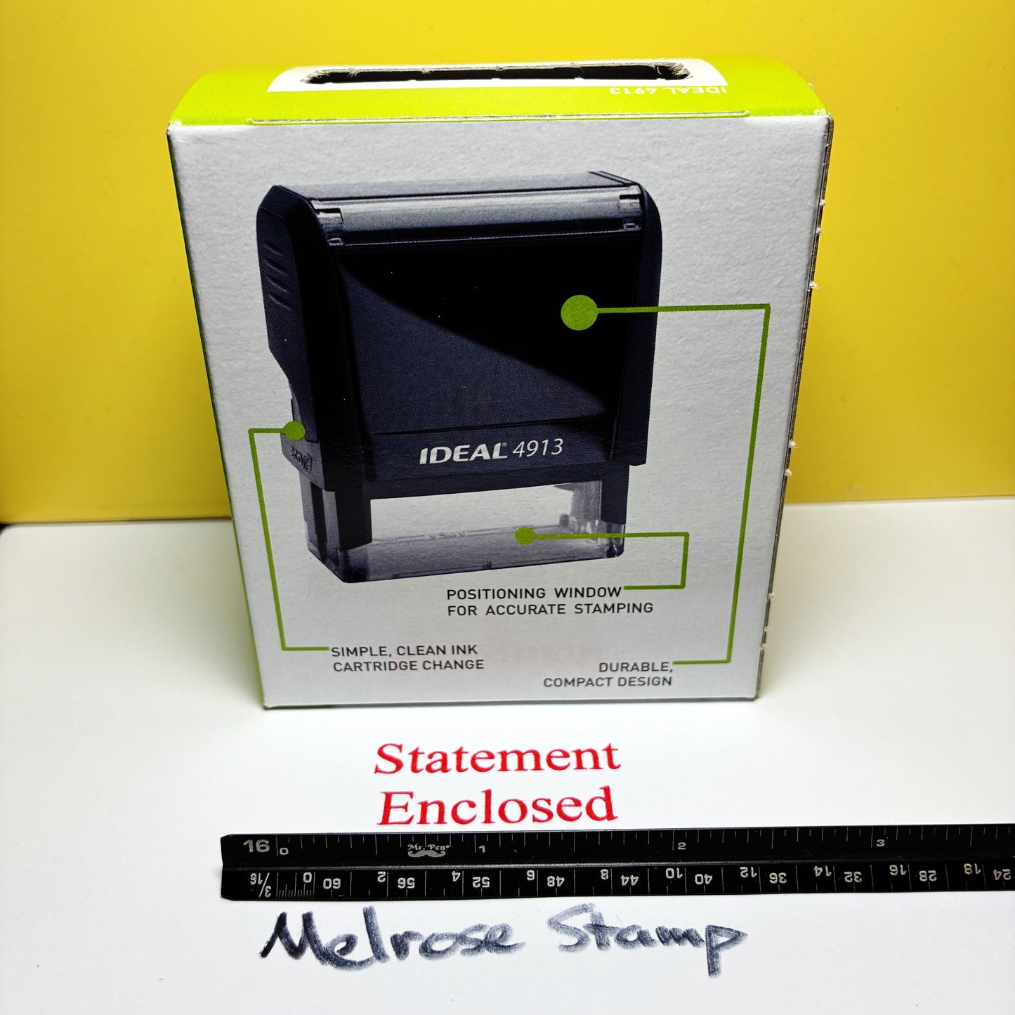 Statement Enclosed Rubber Stamp Red Ink Self Inking Ideal 4913