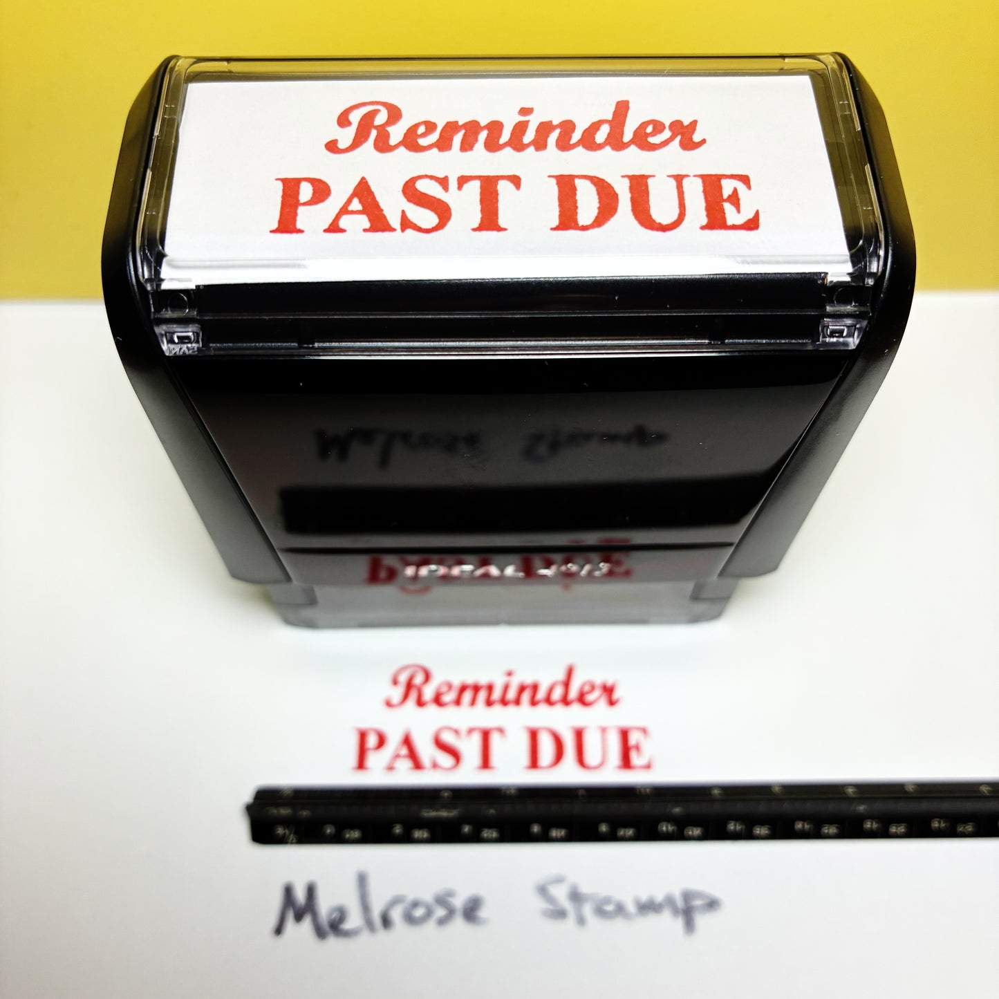 Reminder Past Due Rubber Stamp Red Ink Self Inking Ideal 4913