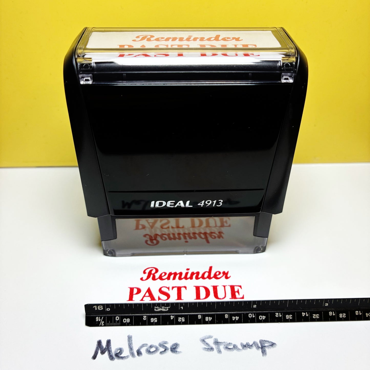 Reminder Past Due Rubber Stamp Red Ink Self Inking Ideal 4913