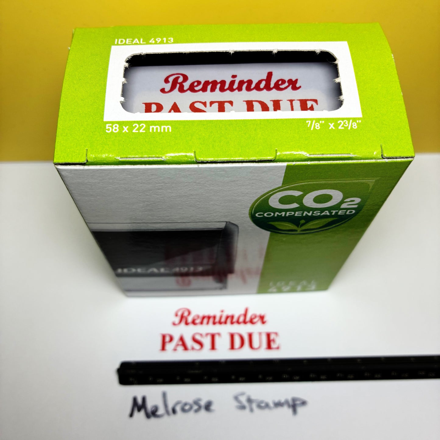 Reminder Past Due Rubber Stamp Red Ink Self Inking Ideal 4913
