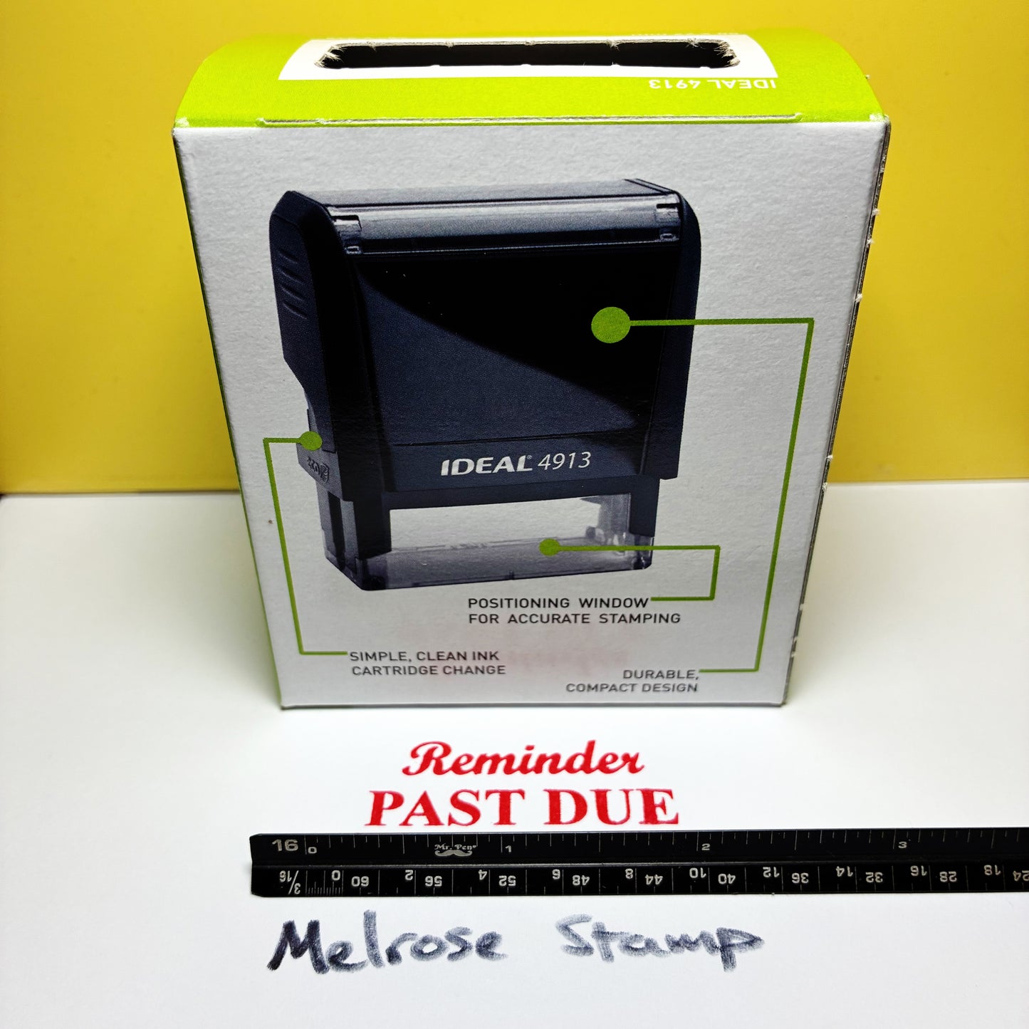 Reminder Past Due Rubber Stamp Red Ink Self Inking Ideal 4913