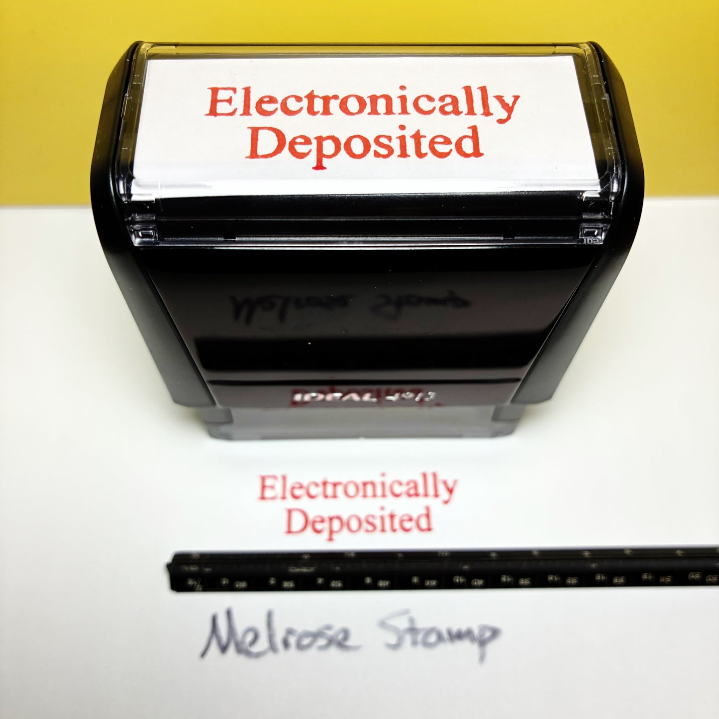 Electronically Deposited Rubber Stamp Red Ink Self Inking Ideal 4913