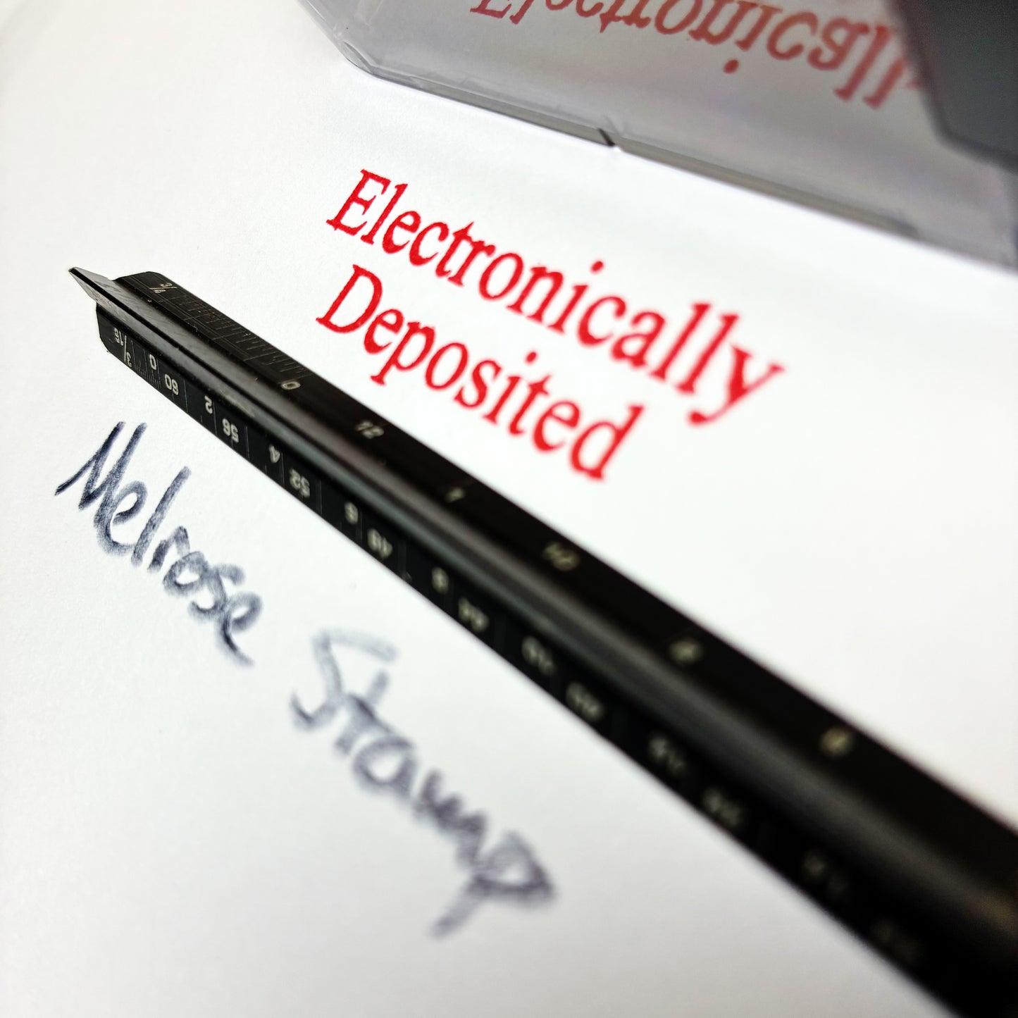 Electronically Deposited Rubber Stamp Red Ink Self Inking Ideal 4913