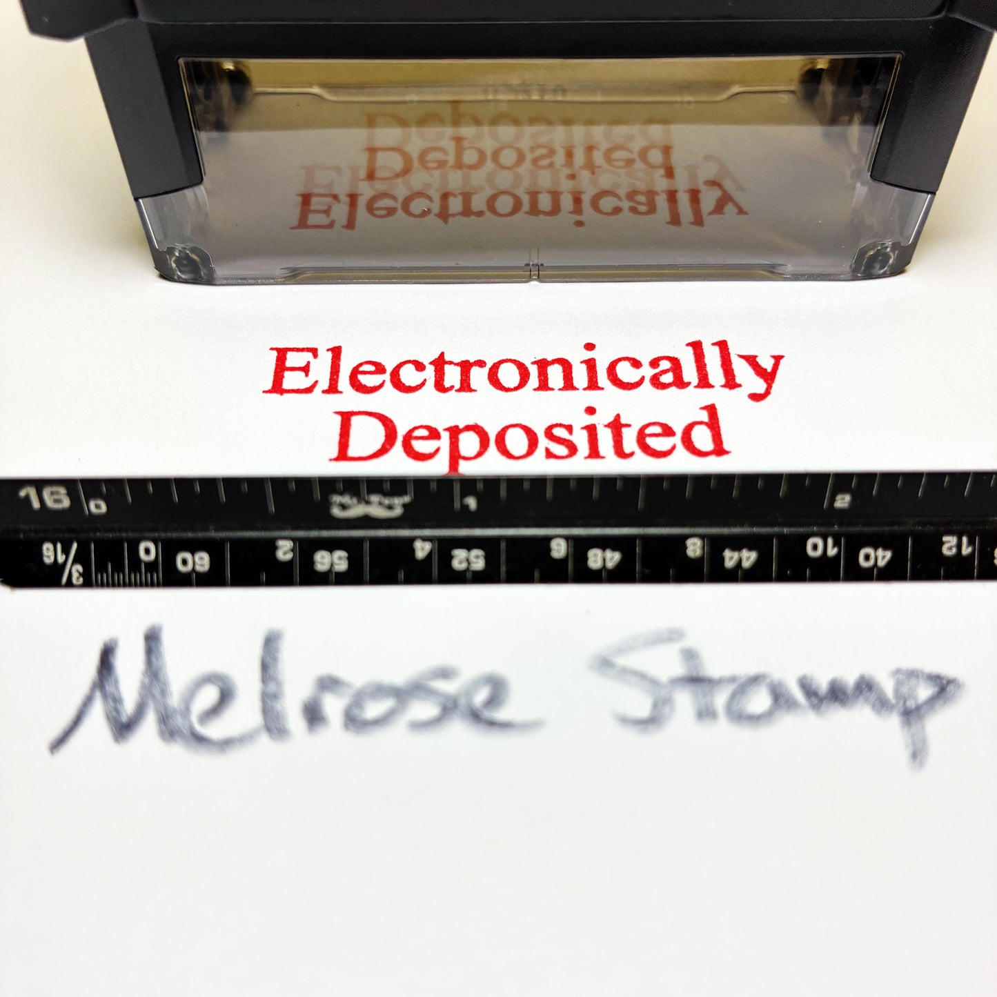 Electronically Deposited Rubber Stamp Red Ink Self Inking Ideal 4913