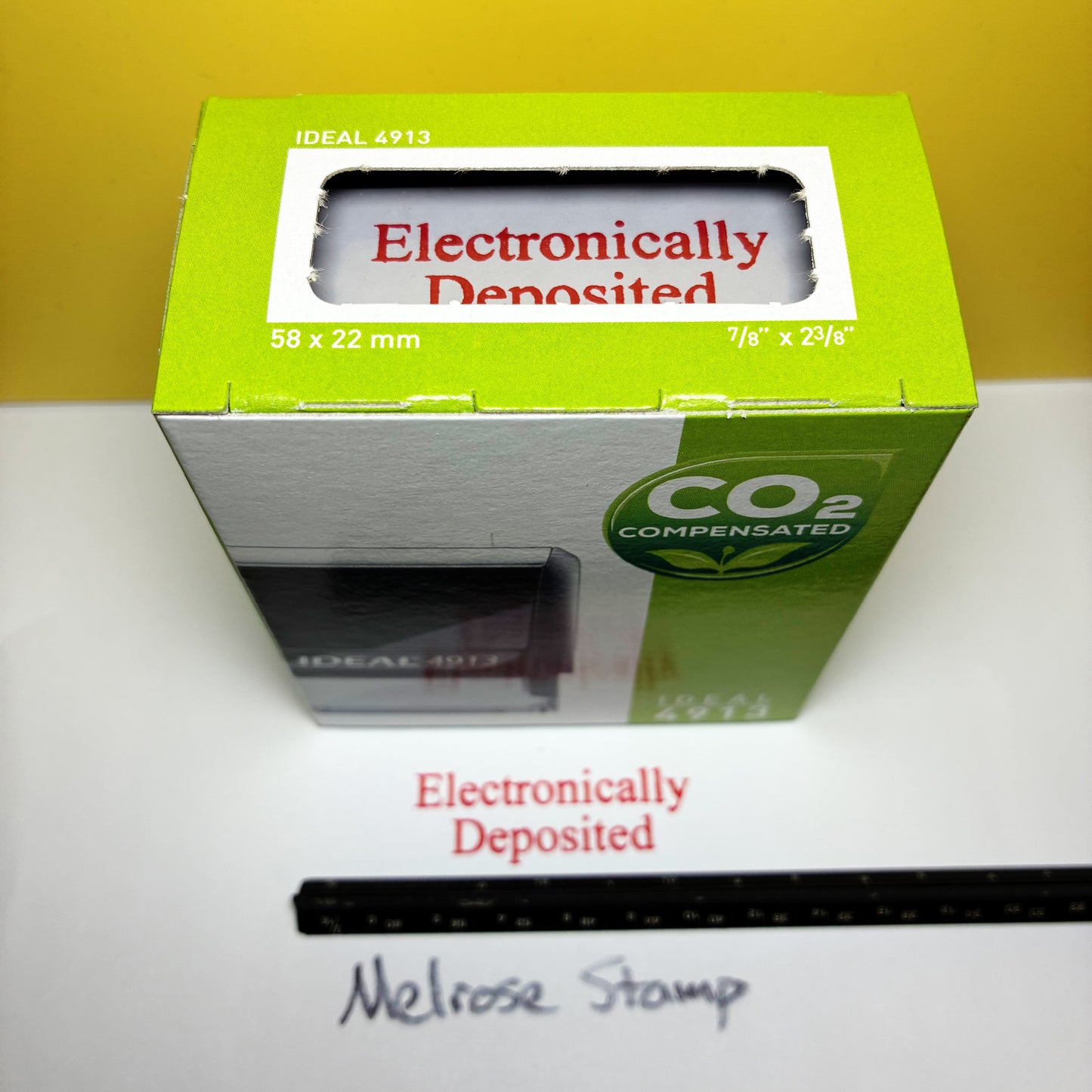 Electronically Deposited Rubber Stamp Red Ink Self Inking Ideal 4913