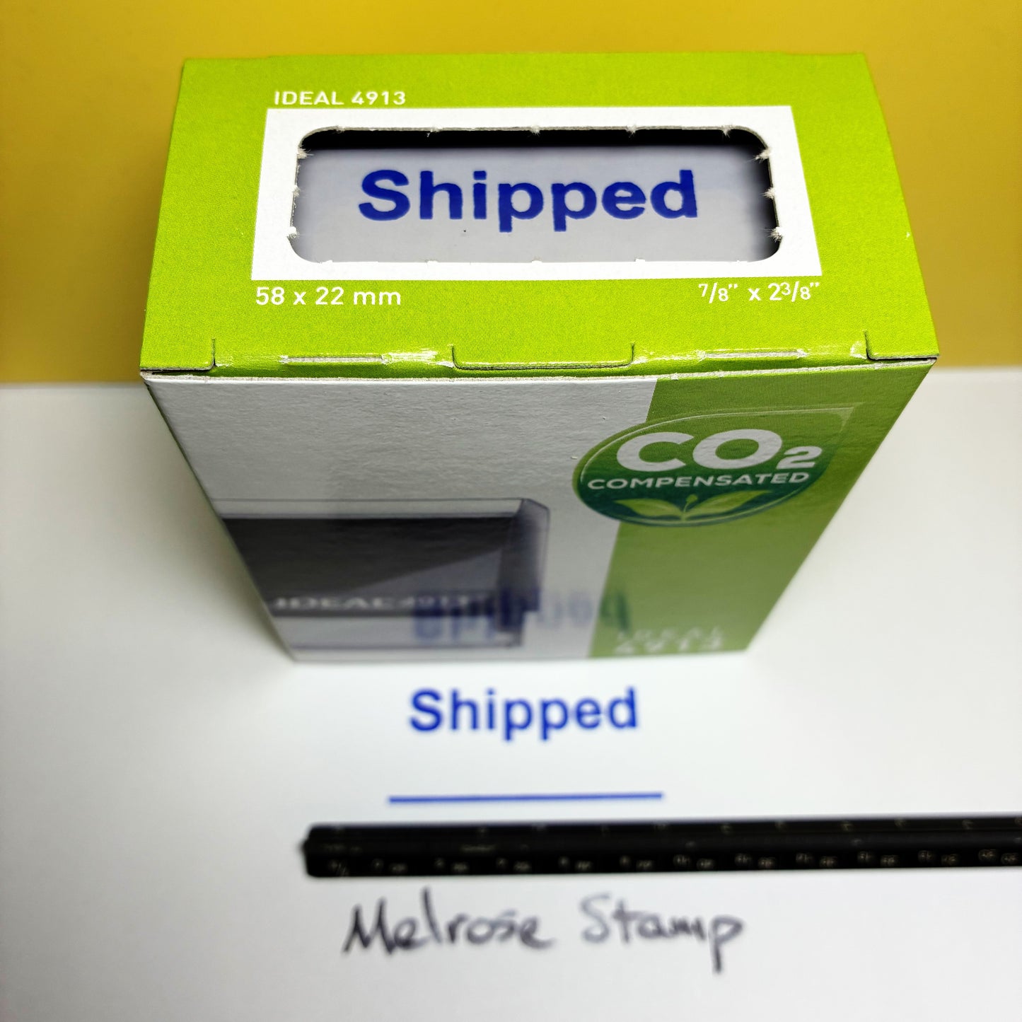Shipped With Line Rubber Stamp Blue Ink Self Inking Ideal 4913