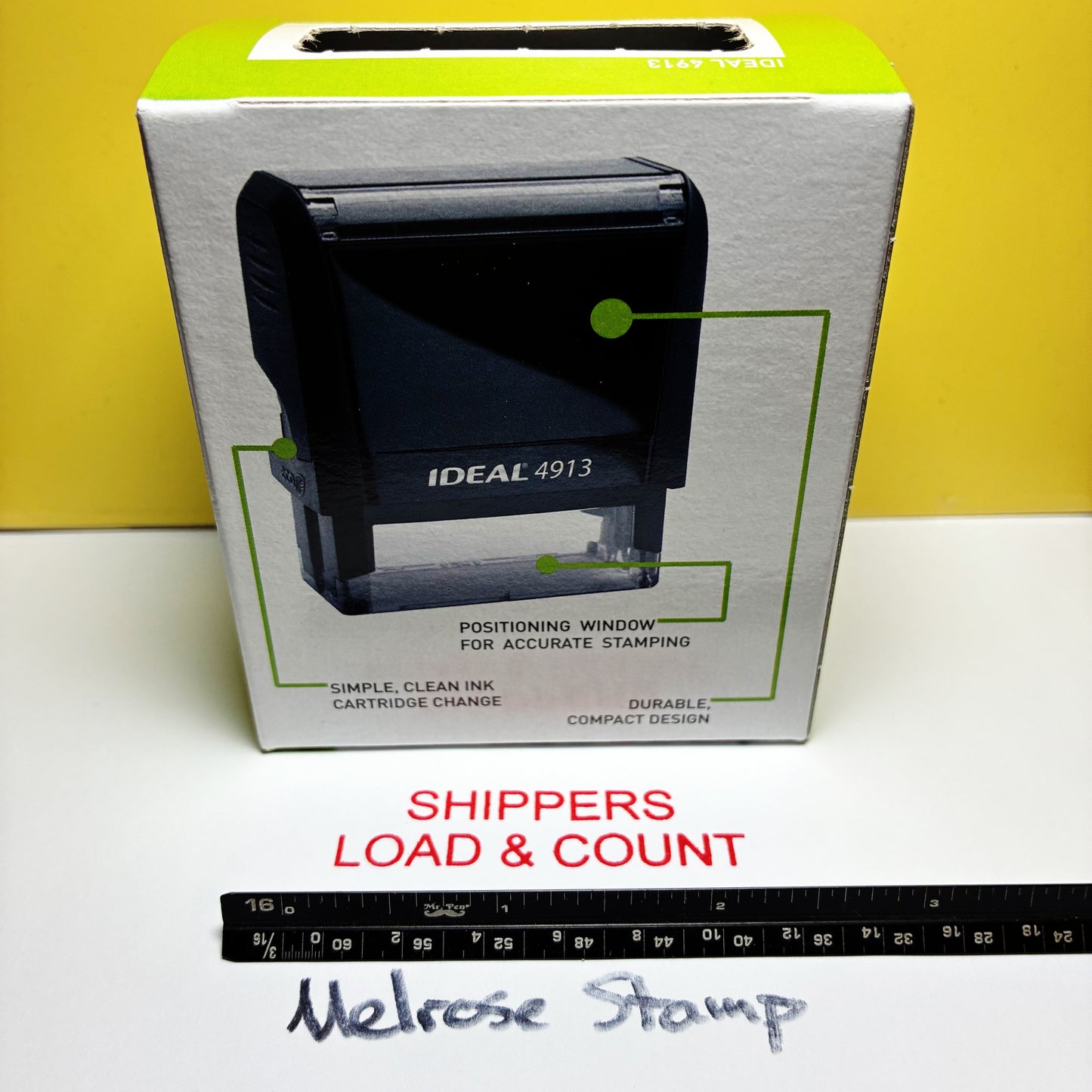 Shippers Load And Count Rubber Stamp Red Ink Self Inking Ideal 4913