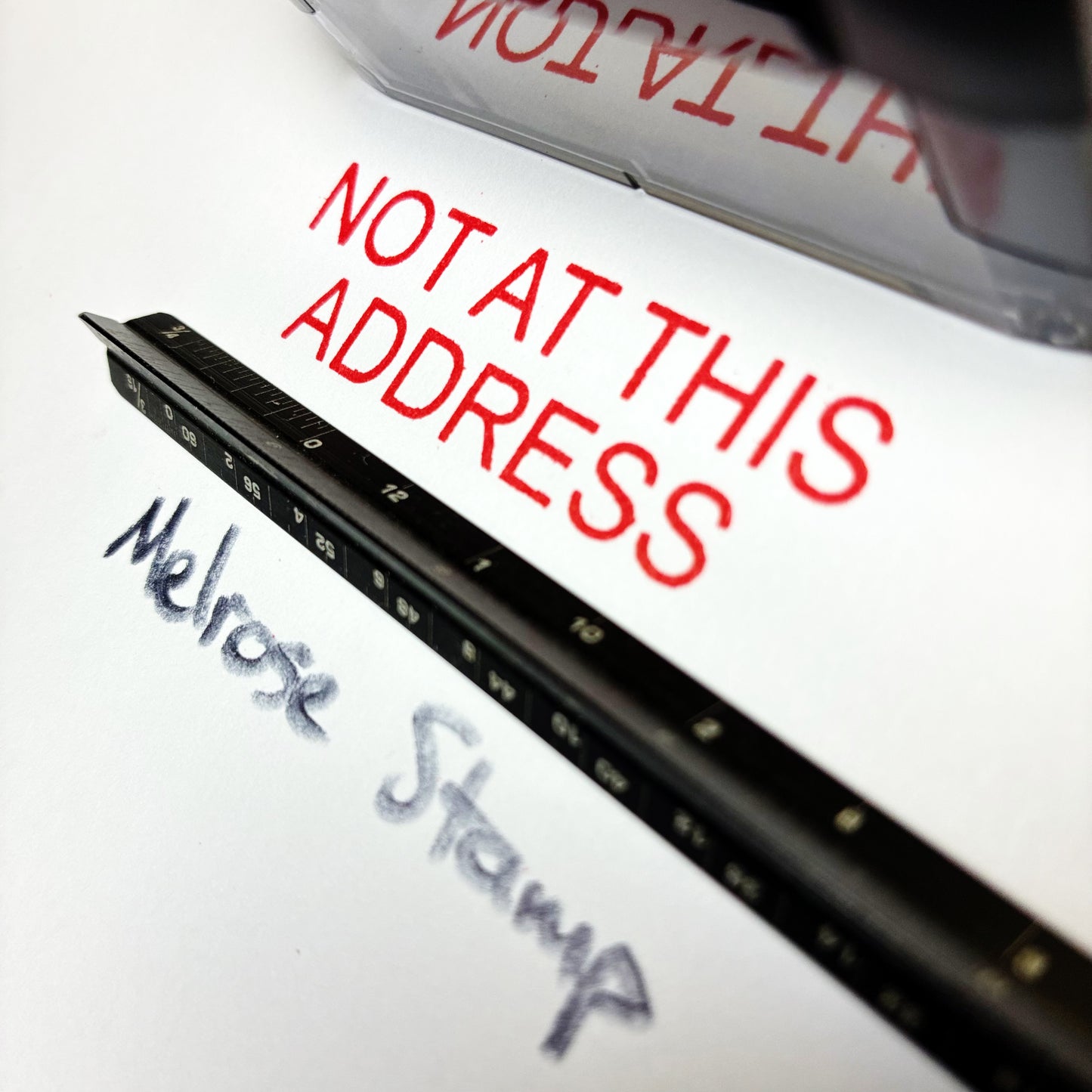 Not At This Address Rubber Stamp Red Ink Self Inking Ideal 4913
