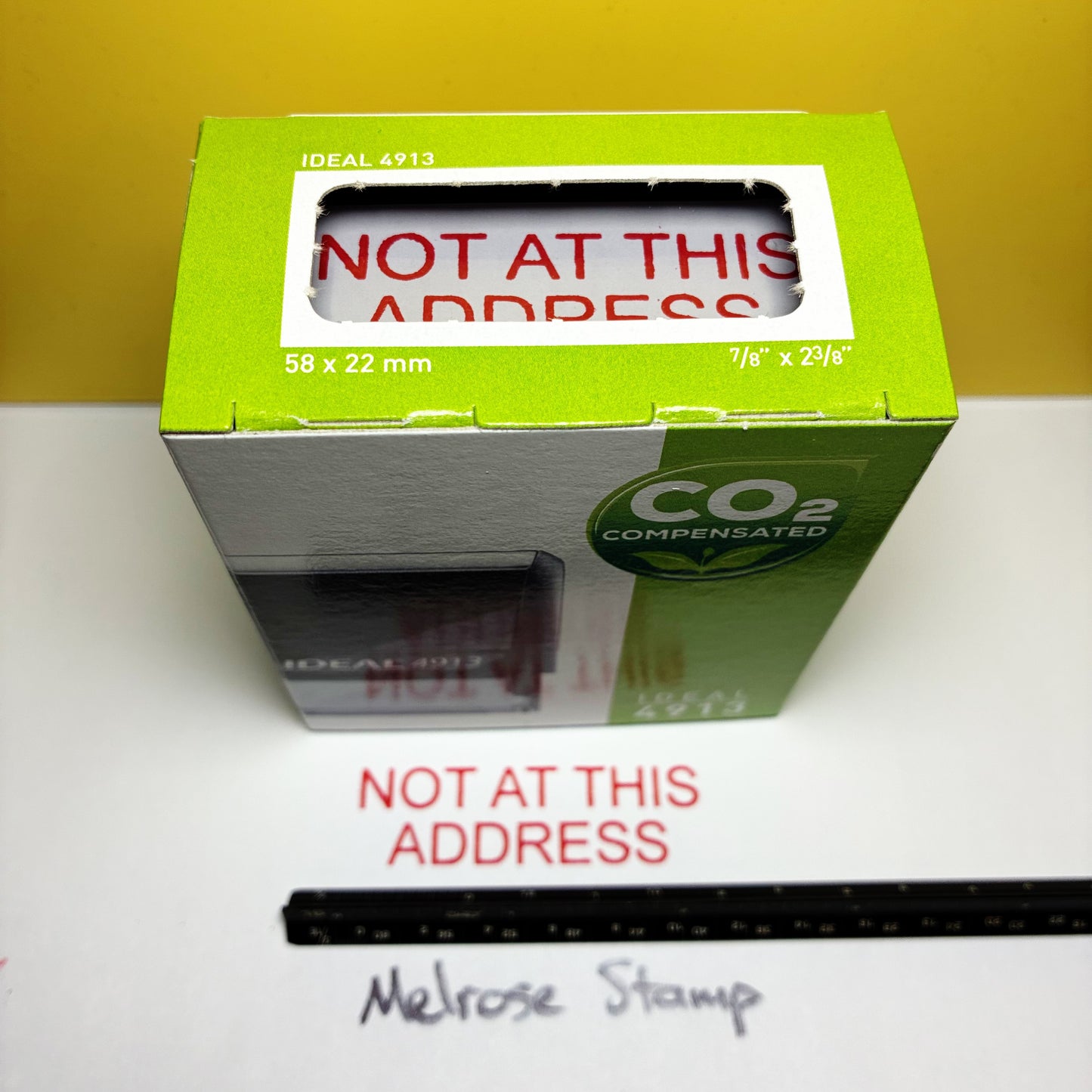 Not At This Address Rubber Stamp Red Ink Self Inking Ideal 4913