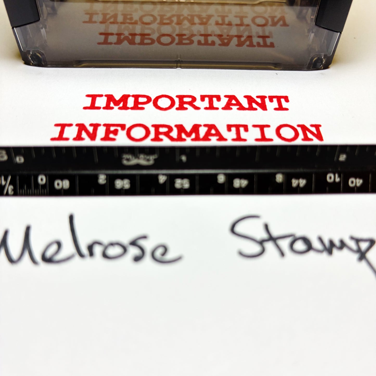 Important Information Rubber Stamp Red Ink Self Inking Ideal 4913