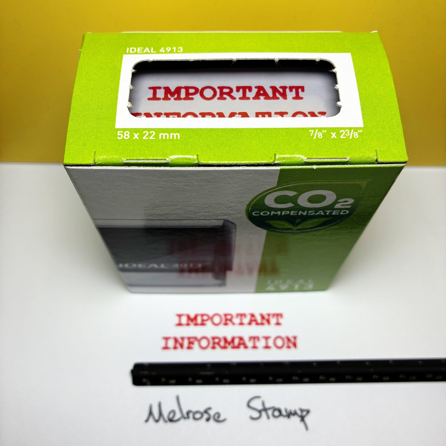 Important Information Rubber Stamp Red Ink Self Inking Ideal 4913