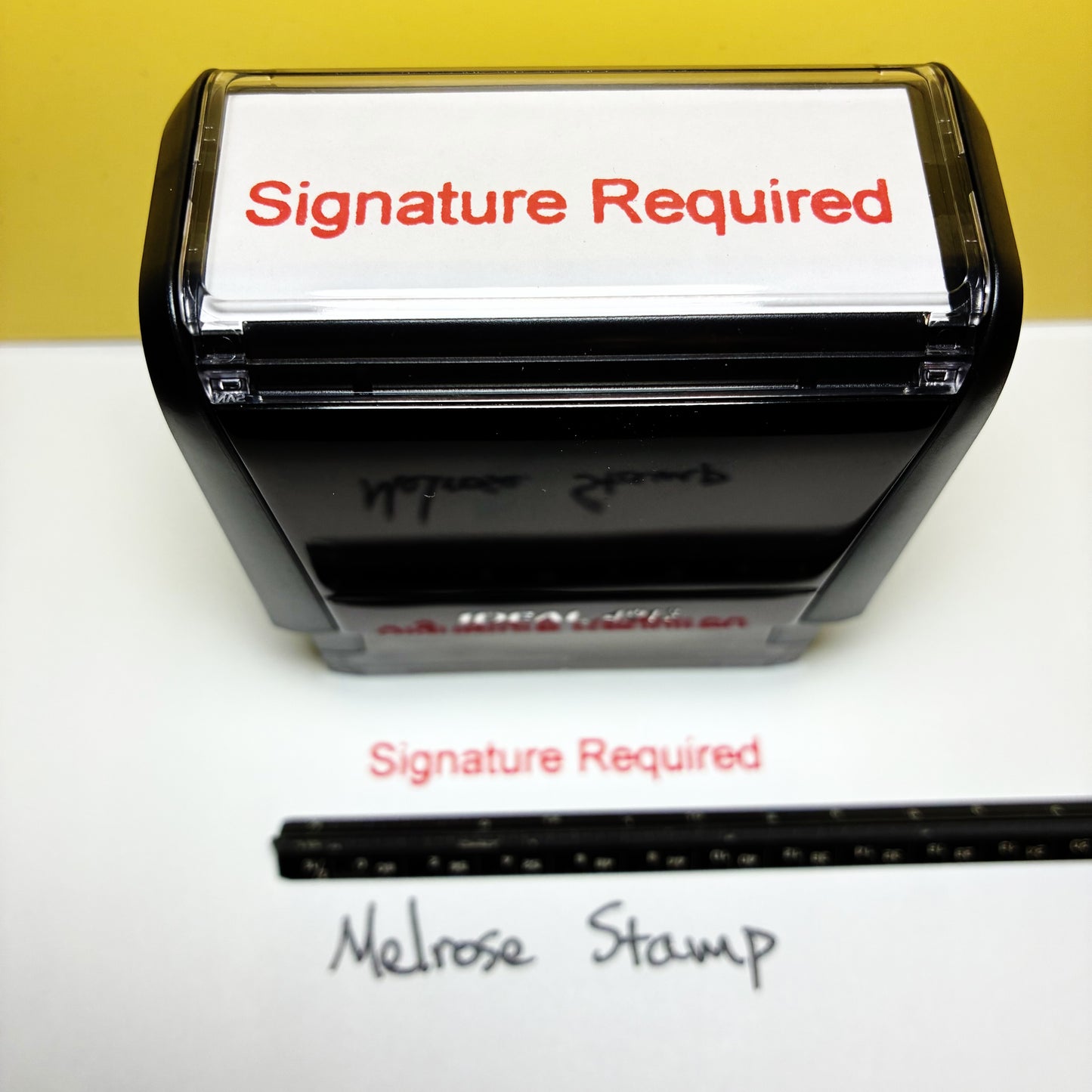 Signature Required Rubber Stamp Red Ink Self Inking Ideal 4913