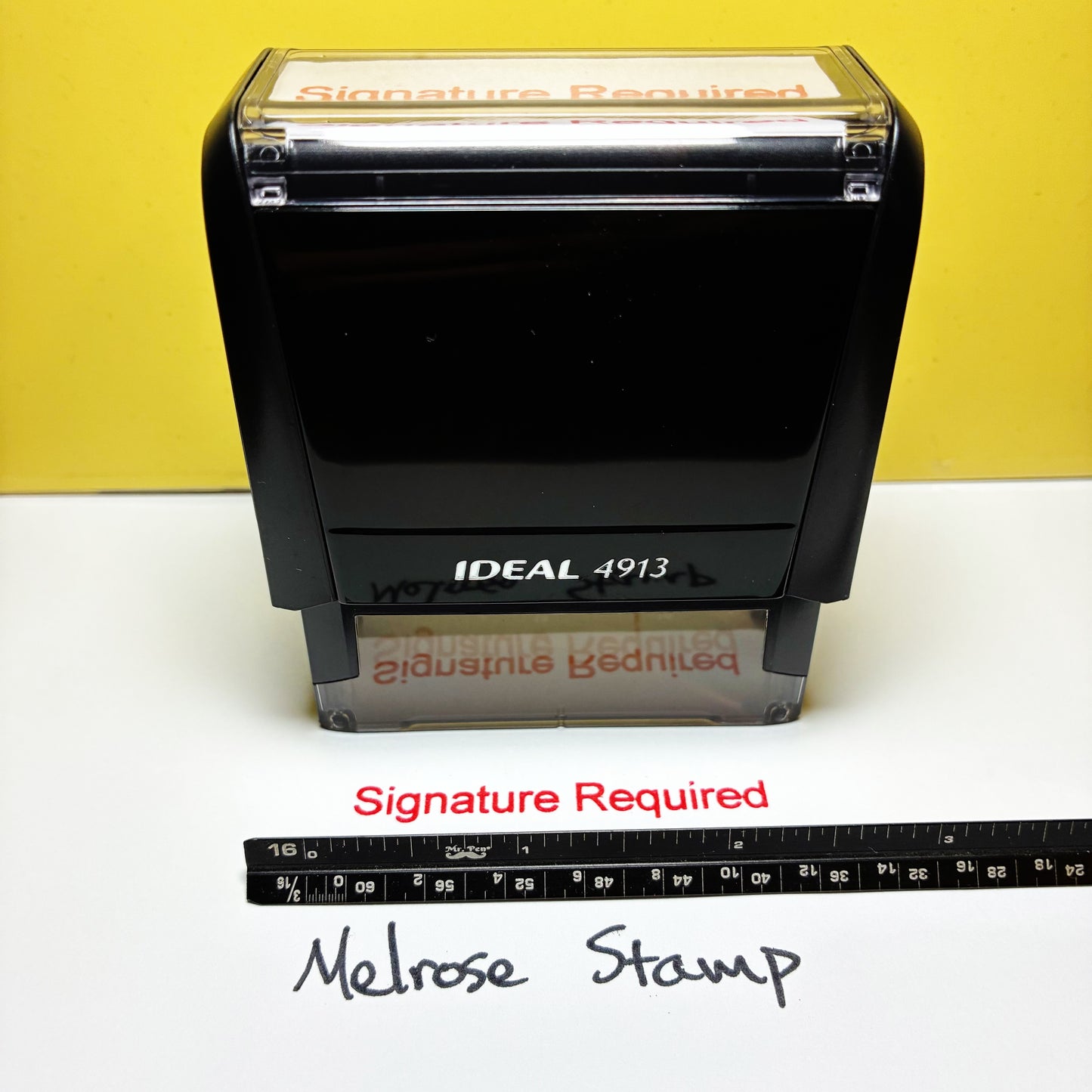 Signature Required Rubber Stamp Red Ink Self Inking Ideal 4913