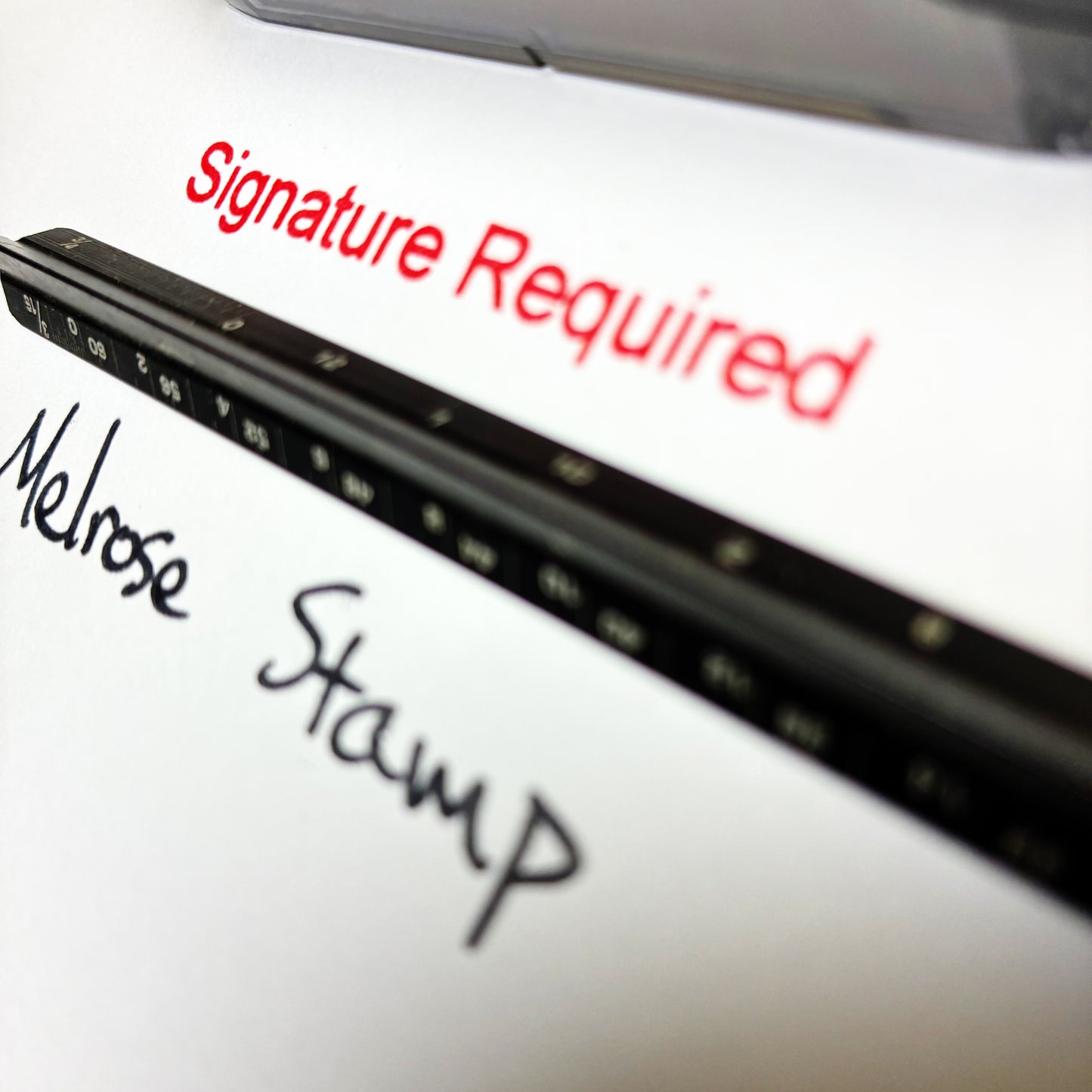 Signature Required Rubber Stamp Red Ink Self Inking Ideal 4913