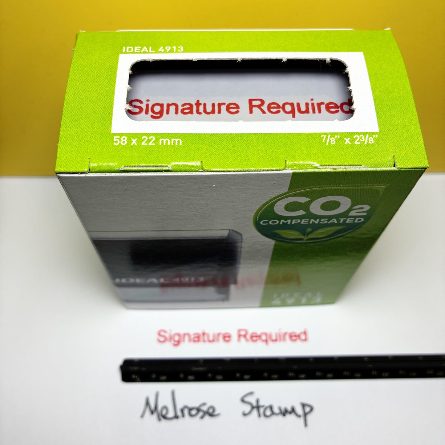 Signature Required Rubber Stamp Red Ink Self Inking Ideal 4913