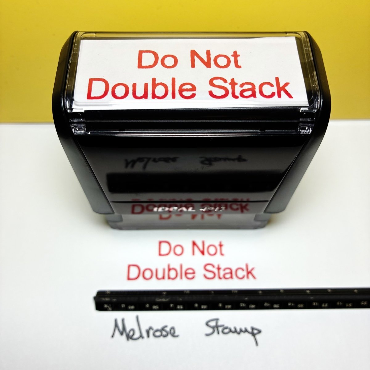 Stack Stamp Do Not Double Stack Rubber Stamp Self Inking Red Ink Ideal 4913 ...