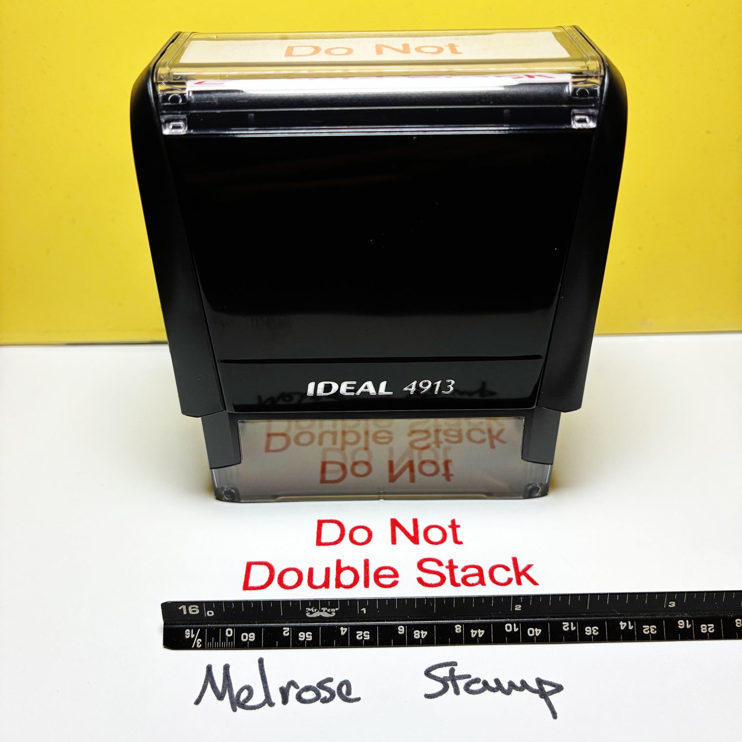 Do Not Double Stack Rubber Stamp Self Inking Red Ink Ideal 4913
