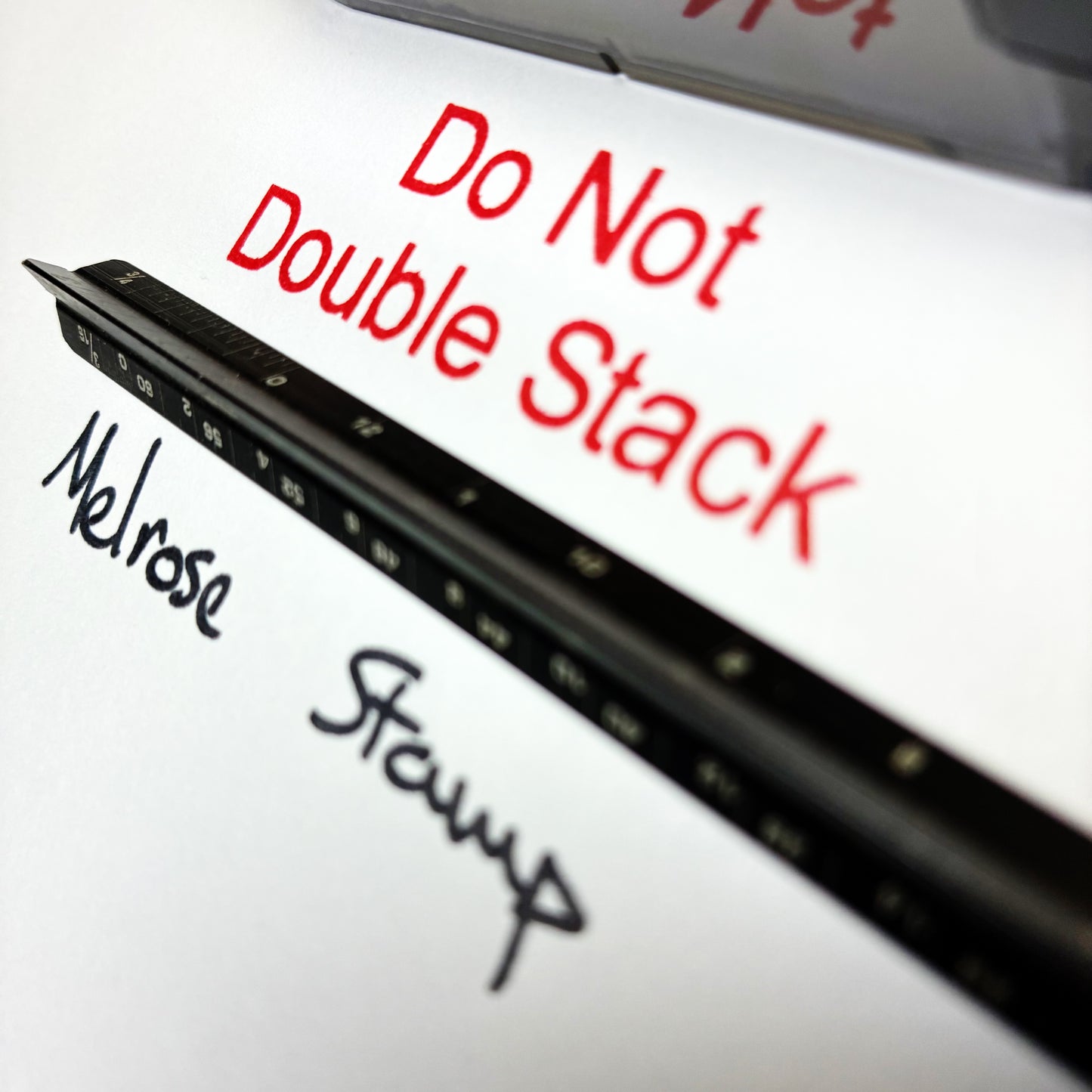 Do Not Double Stack Rubber Stamp Self Inking Red Ink Ideal 4913