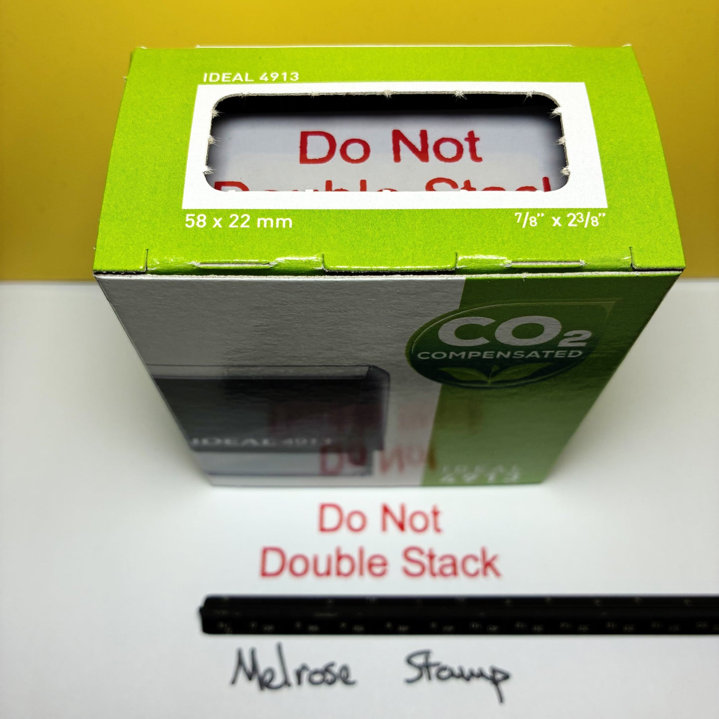 Do Not Double Stack Rubber Stamp Self Inking Red Ink Ideal 4913