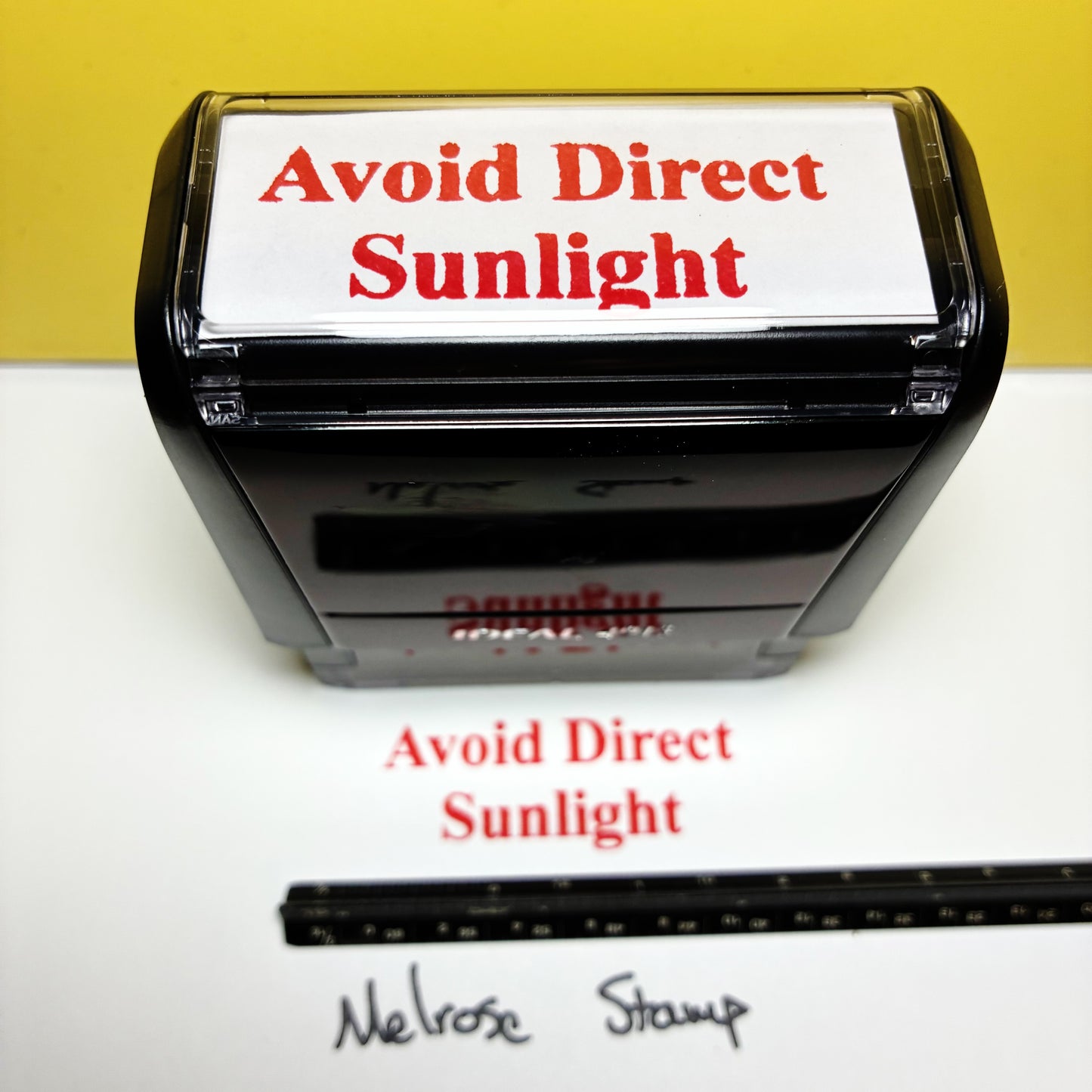 Avoid Direct Sunlight Rubber Stamp Red Ink Self Inking Ideal 4913