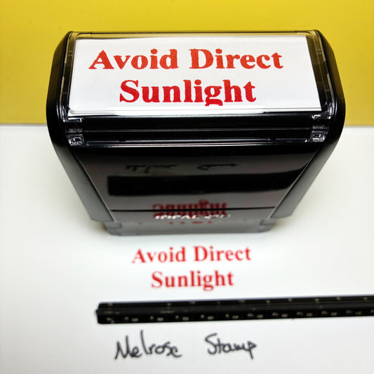 Avoid Direct Sunlight Rubber Stamp Red Ink Self Inking Ideal 4913