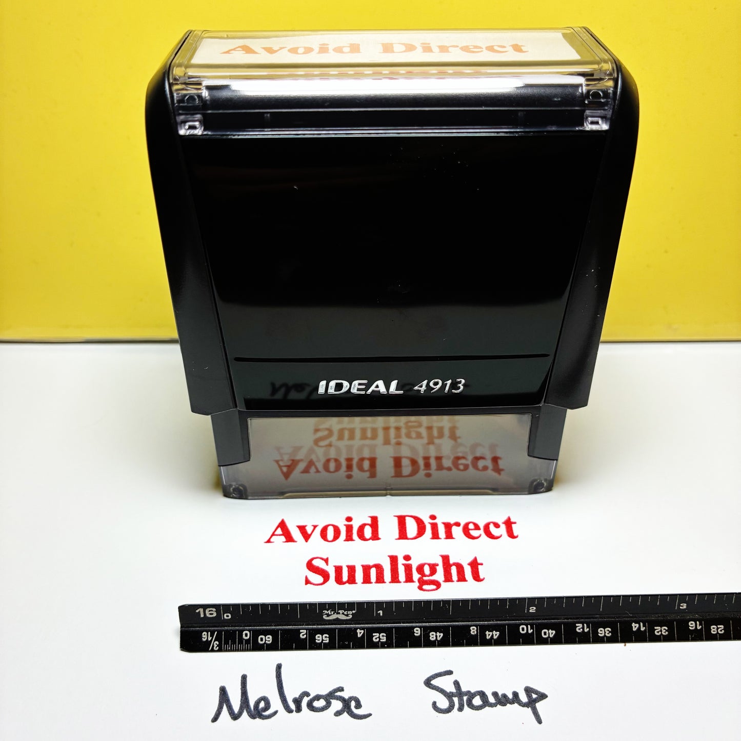 Avoid Direct Sunlight Rubber Stamp Red Ink Self Inking Ideal 4913