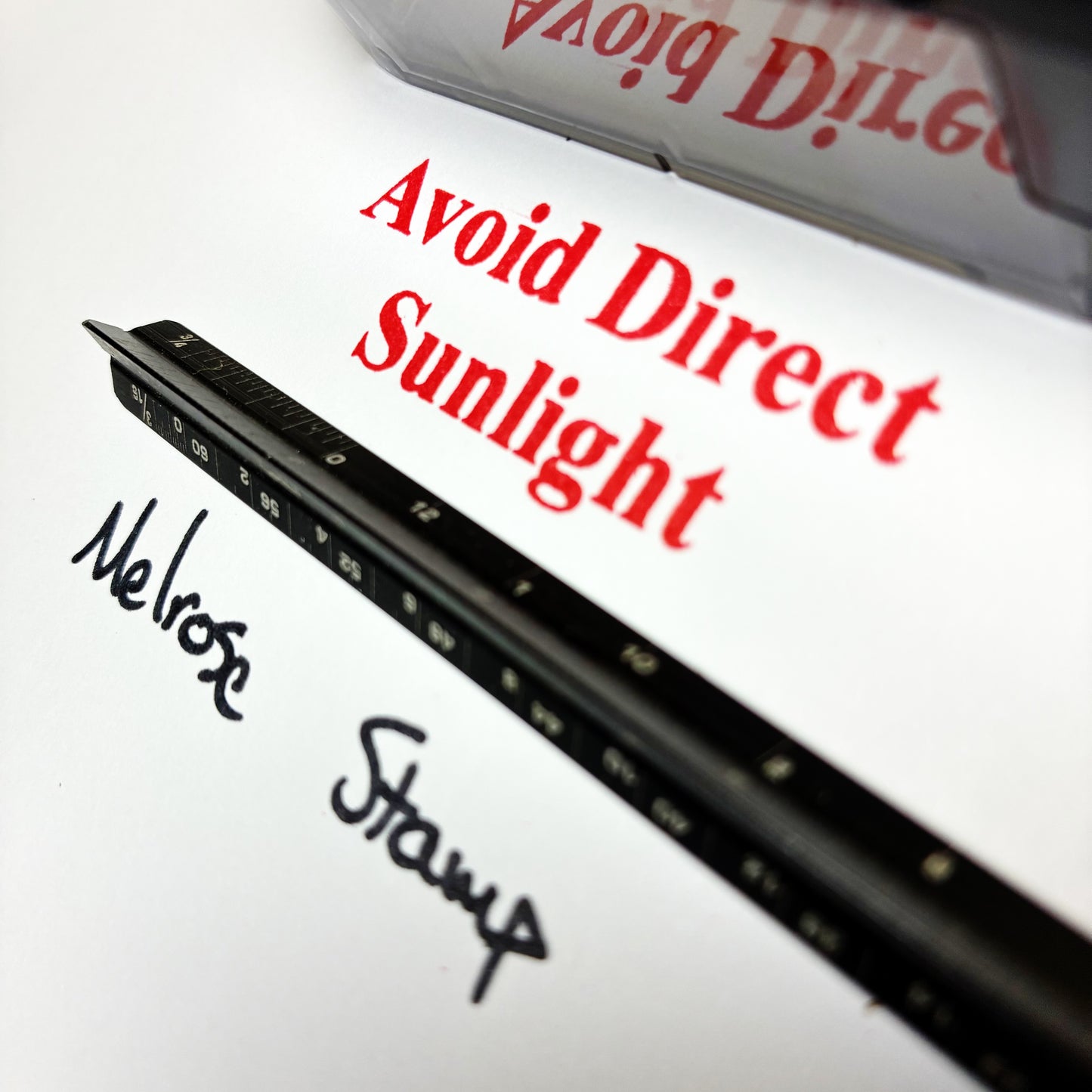 Avoid Direct Sunlight Rubber Stamp Red Ink Self Inking Ideal 4913