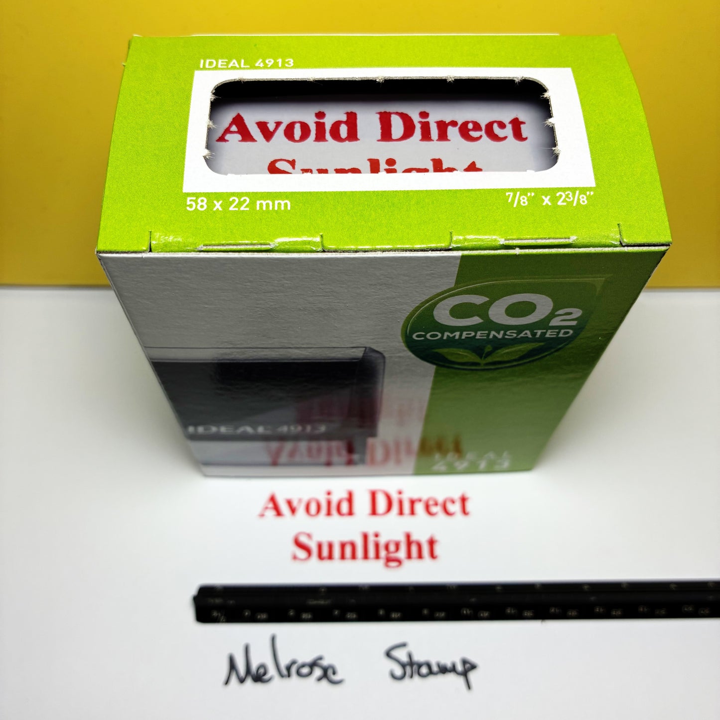 Avoid Direct Sunlight Rubber Stamp Red Ink Self Inking Ideal 4913