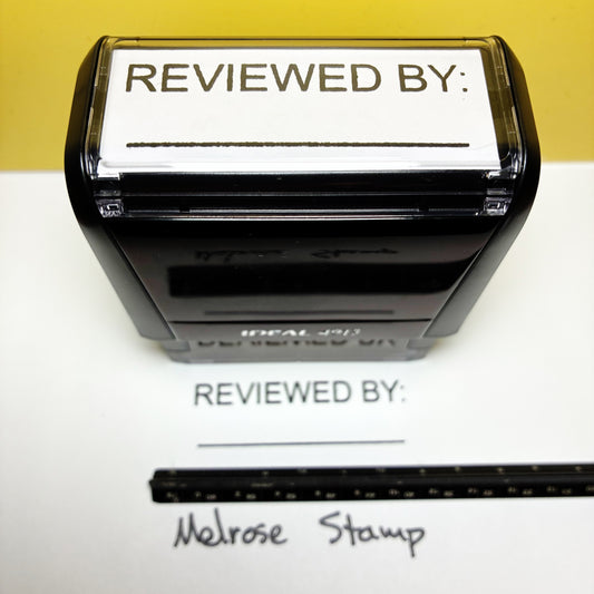 Reviewed By With Line Rubber Stamp Black Ink Self Inking Ideal 4913