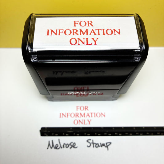For Information Only Rubber Stamp Red Ink Self Inking Ideal 4913