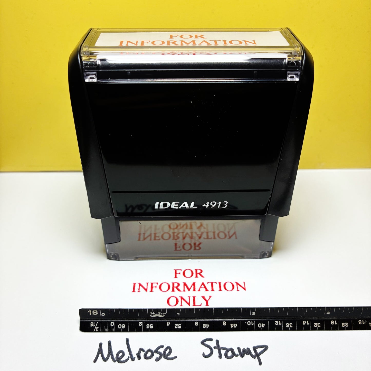 For Information Only Rubber Stamp Red Ink Self Inking Ideal 4913