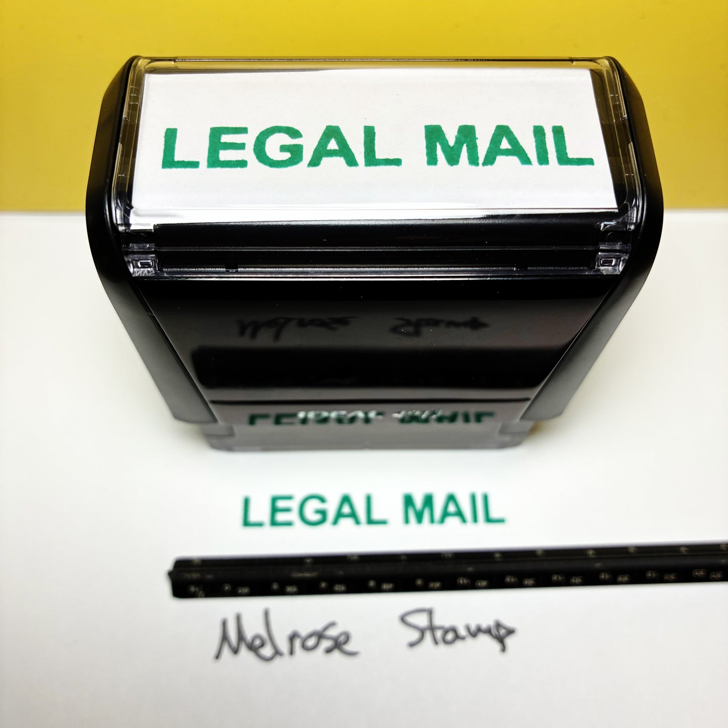 Legal Mail Rubber Stamp Green Ink Self Inking Ideal 4913
