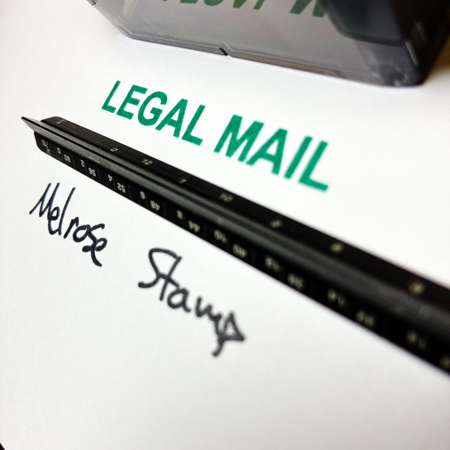 Legal Mail Rubber Stamp Green Ink Self Inking Ideal 4913
