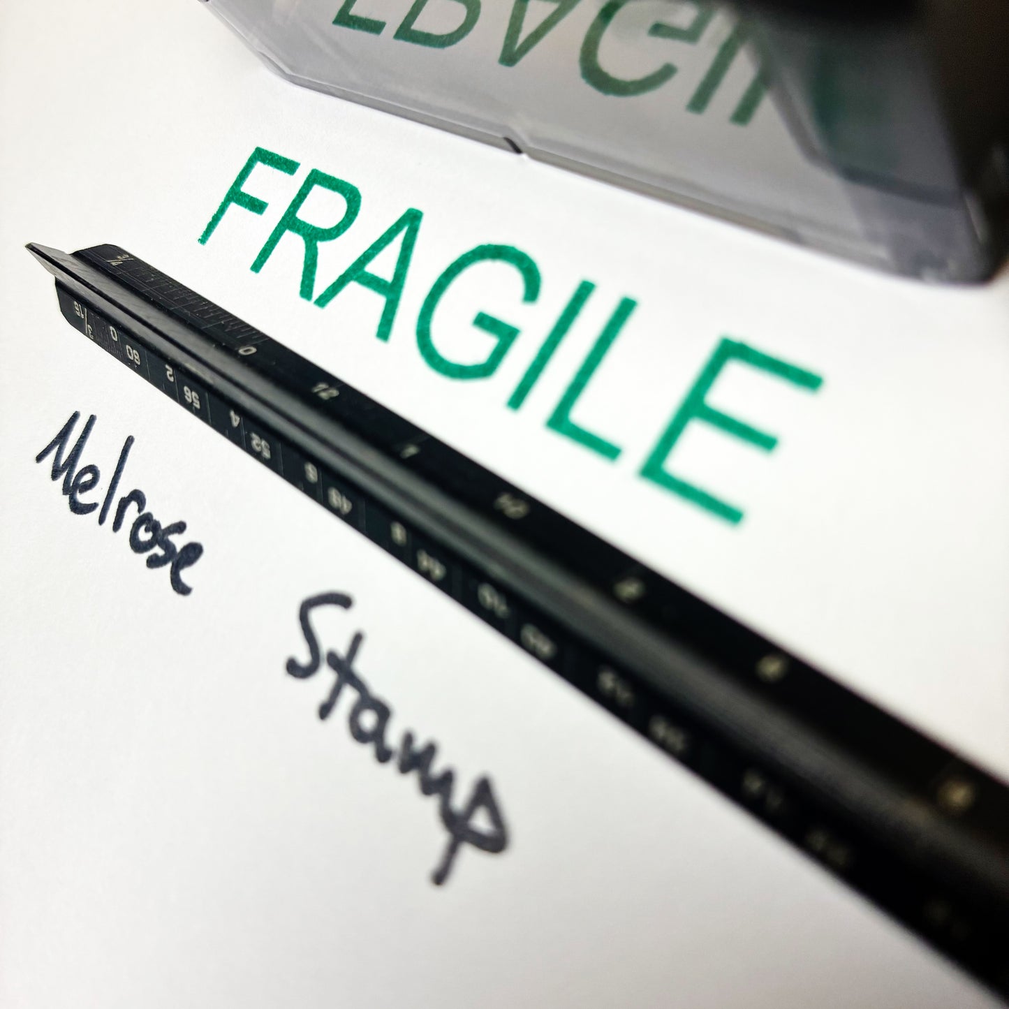 Fragile Rubber Stamp Green Ink Self Inking Ideal 4913