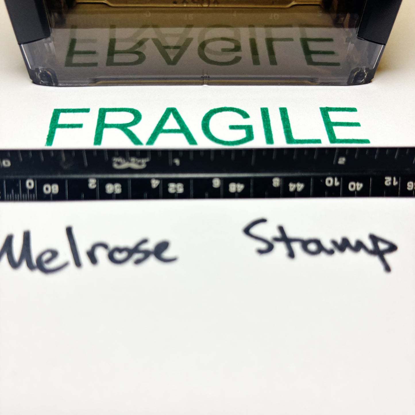 Fragile Rubber Stamp Green Ink Self Inking Ideal 4913
