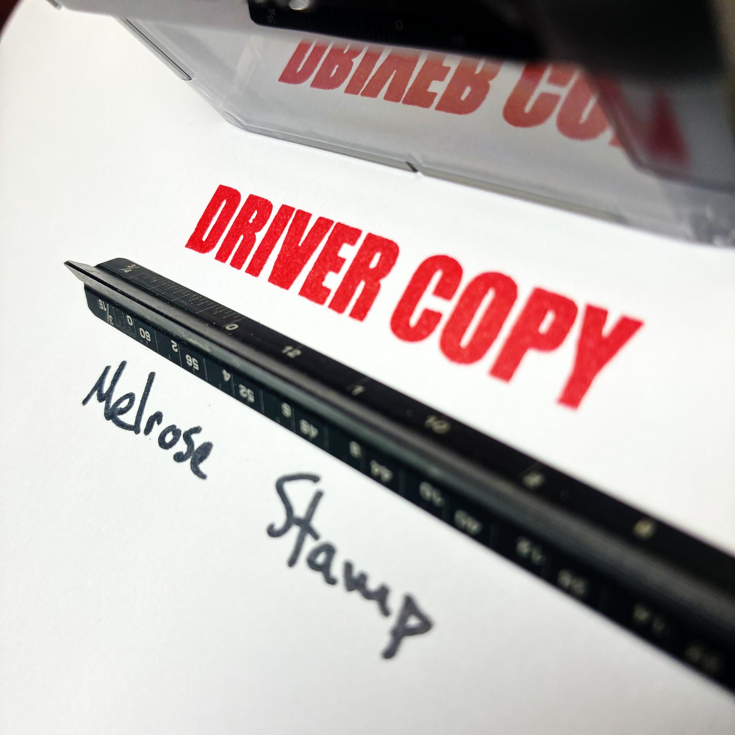 Driver Copy Rubber Stamp Red Ink Self Inking Ideal 4913