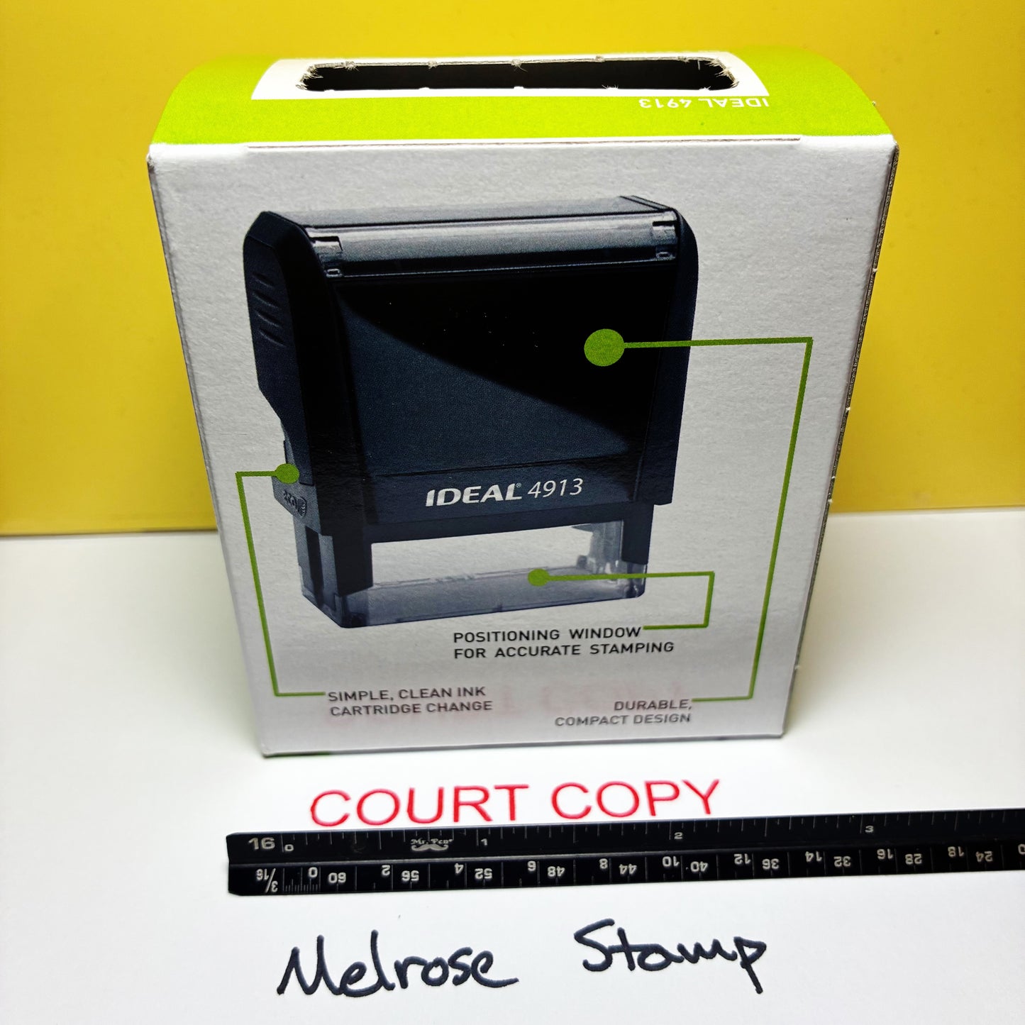 Court Copy Rubber Stamp Red Ink Self Inking Ideal 4913