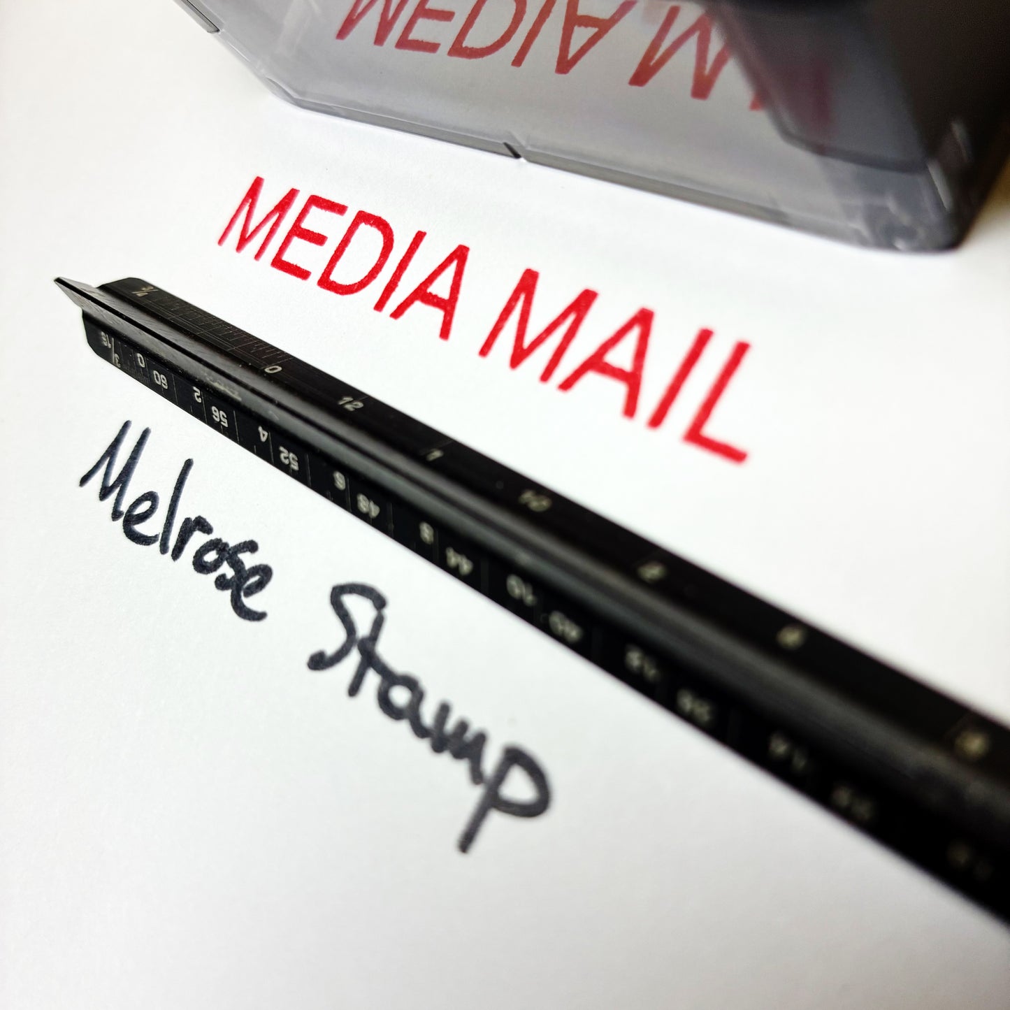 Media Mail Rubber Stamp Red Ink Self Inking Ideal 4913