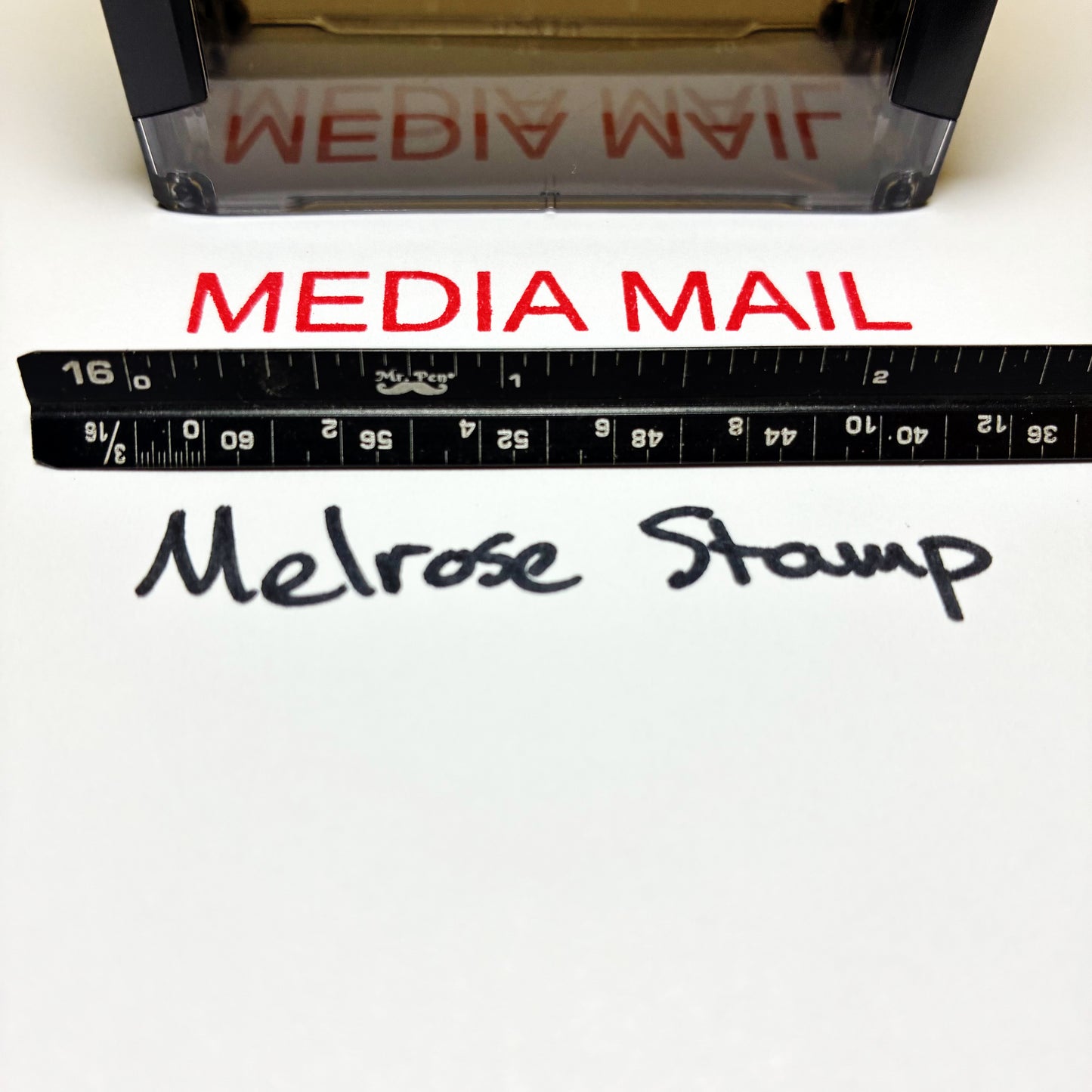 Media Mail Rubber Stamp Red Ink Self Inking Ideal 4913