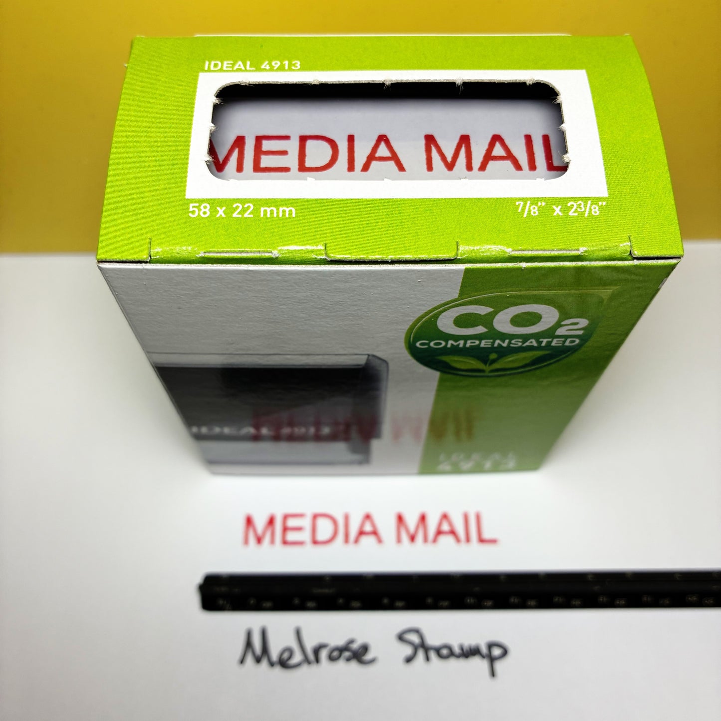 Media Mail Rubber Stamp Red Ink Self Inking Ideal 4913