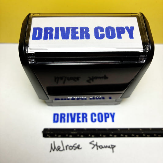 Driver Copy Rubber Stamp Blue Ink Self Inking Ideal 4913