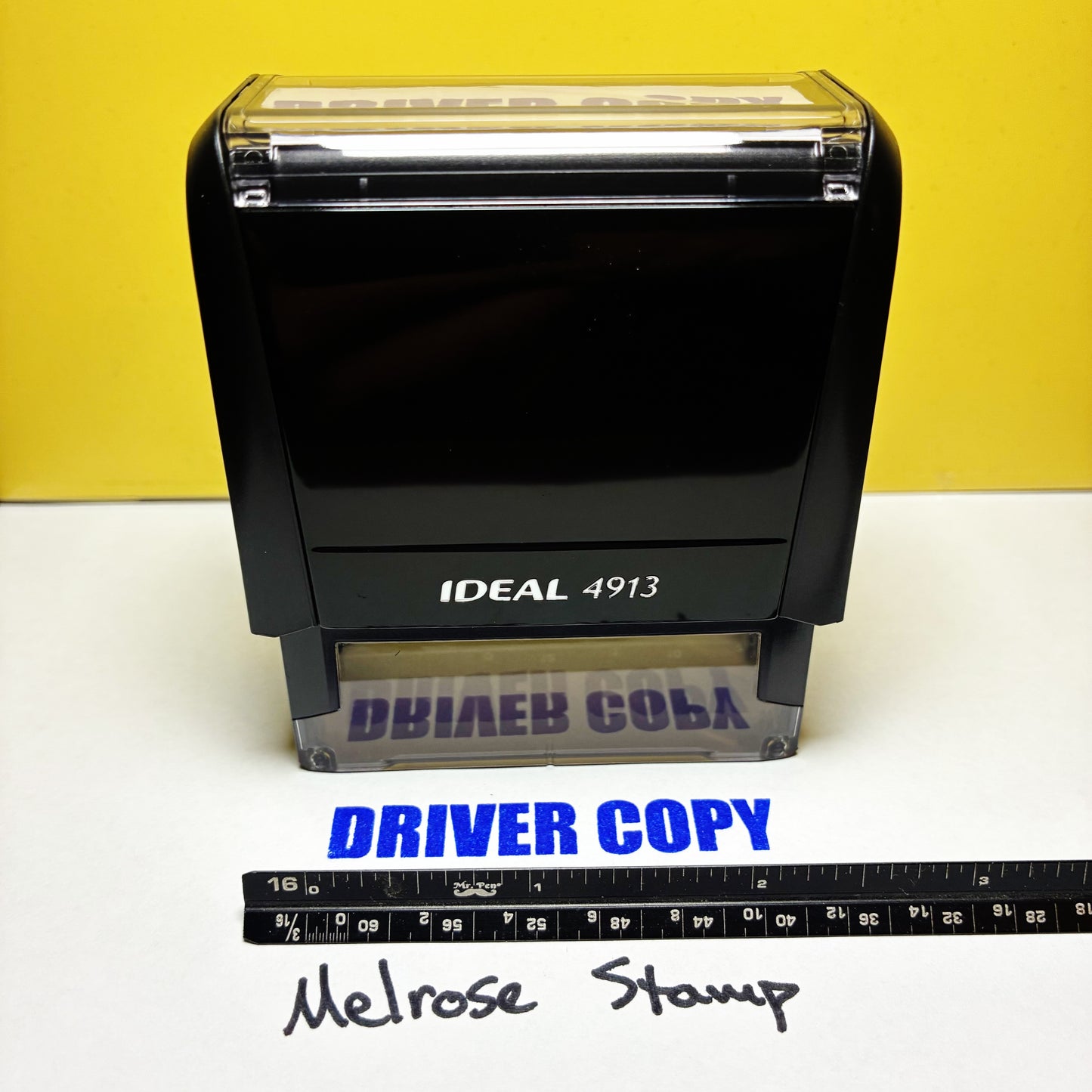 Driver Copy Rubber Stamp Blue Ink Self Inking Ideal 4913