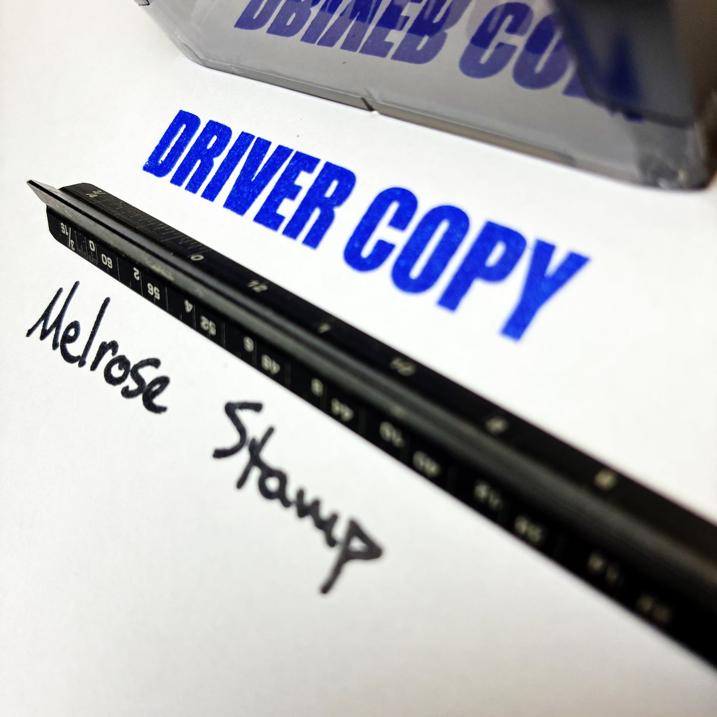 Driver Copy Rubber Stamp Blue Ink Self Inking Ideal 4913