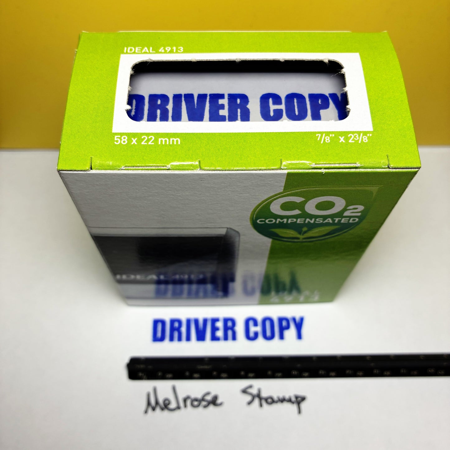 Driver Copy Rubber Stamp Blue Ink Self Inking Ideal 4913
